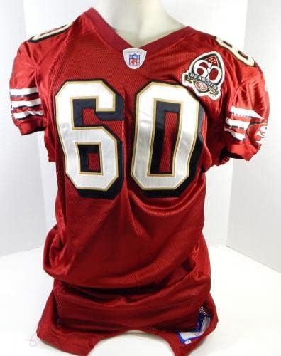 2006 San Francisco 49ers Ben Sobieski # 60 Igra Izdana crvena dres 60 Patch 48 2 - Neintred NFL igra rabljeni dresovi