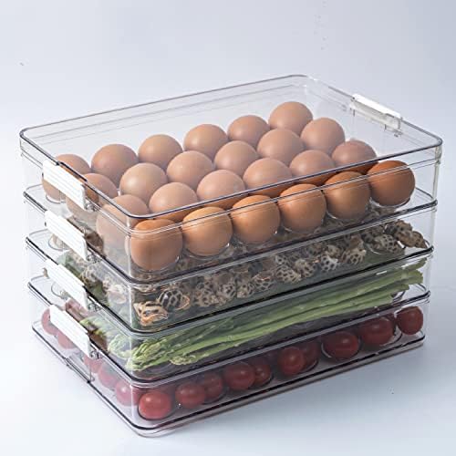 Držač jaja velikog kapaciteta za frižider, kuhinjsku organizaciju, Organizator frižidera, kuhinju i skladište