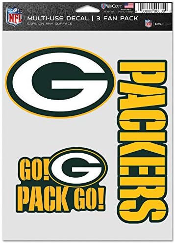 WinCraft NFL Green Bay Packers Decal Multi Koristite ventilator 3 Pakovanje, Timske boje, jedna veličina