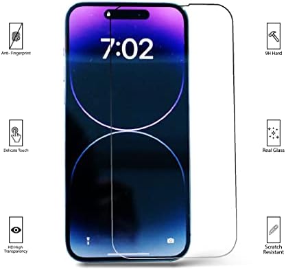 Galaxa zaštitnik ekrana za iPhone 14/14 pro 6.1 inch, tečnost optički jasno ljepljive površine, prašinu dokaz, ogrebotine otporan, Bubble free, Anti otisak prsta, 9h tvrdoća, 3 Paket