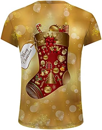 XZHDD božićne majice za muške, vojnike kratkih rukava 3D Xmas Santa Claus Print Crewneck Tee vrhovi vježbaju