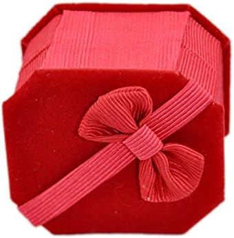 Luksuzne fine crvene baršunaste našalice za prsten nakit poklon kutija sa rukom na luku vrpca za majčin dan