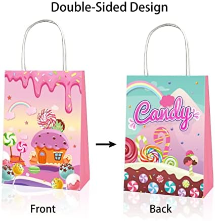Cosfan 12 pakovanje lizalica za poklon, ružičaste torbe za zabavu Candyland, torba za slatko liječenje s