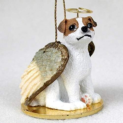 Jack Russell Terrier Angel Dog Ornament - Brown & White