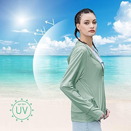 Zando upf 50+ UV zaštitna odjeća zip up za zaštitu od sunca Duksevi za žene lagane UV jakne za sunčanje