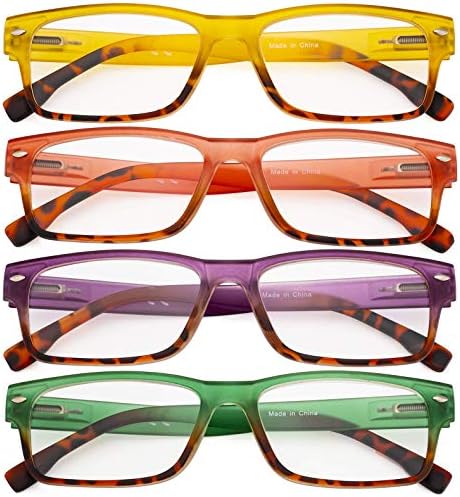 Eyekepper naočare za čitanje u 4 pakovanja stilski pravougaonik dame Čitačice za čitanje za žene +1,50