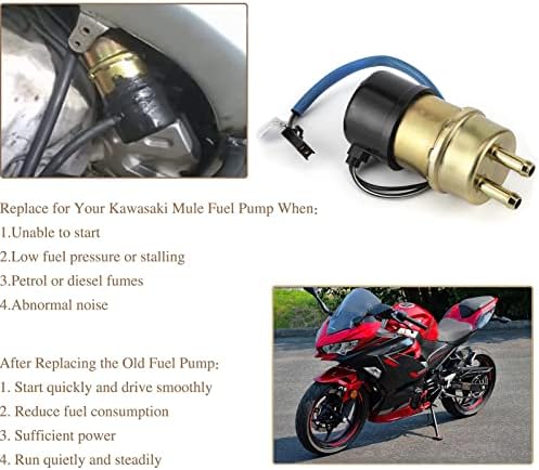 Pumpa za gorivo za motocikle, Metal 12 V 1-2 PSI pumpa za gorivo zamjena za Kawasaki Ninja ZX6R ZX600 ZX600J