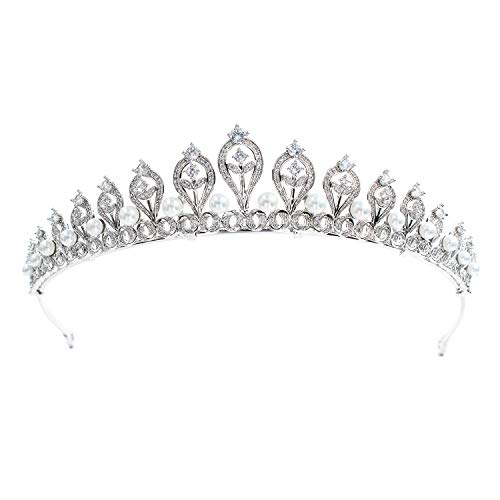 SEPBRIDALS Crystals CZ kubni biser vjenčanje mladenka Tiara Crown žene Hair Accessories nakit CH10109