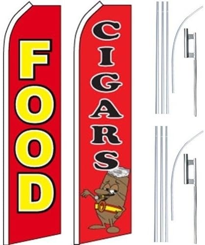 Restoran za hranu Swooper Flutter Flags & Stubovi 2 paketa-Hrana-cigare-stubovi