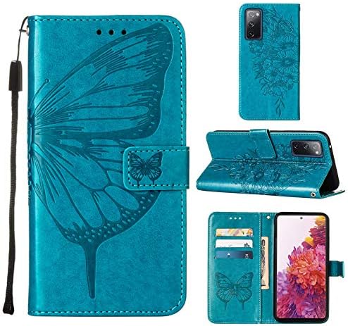 Nvwa kompatibilan sa SamsungS21 5G futrolom, plavim utiskivanjem cvijeta leptir preklopni poklopac telefona