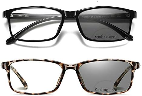 mincl / ženske kvadratne Leopard Crne prelazne Fotohromne Bifokalne naočare za čitanje Sun Readers UV400