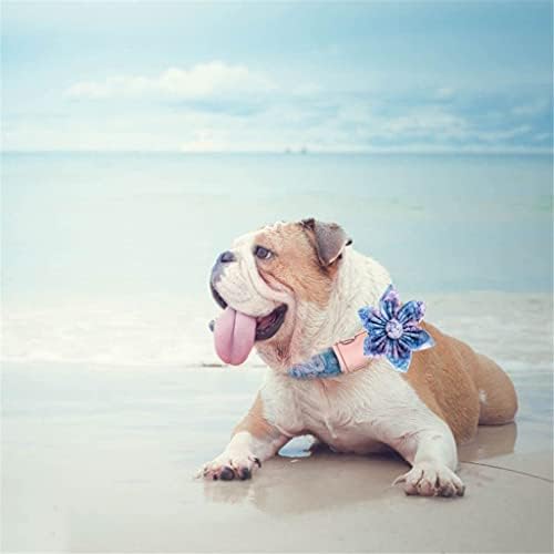 HFDGDFK Collor ogrlica sa cvećem ručno rađenom kućnom ljubimcu ovratnik plavog pasa za veliki srednji mali pas