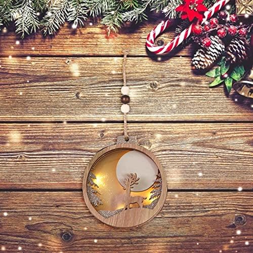 Božićni ukras Lumininecentni drveni božićni privjesak ukras Božićno drvce sa svjetlima Privjesak veliki božićni gnomi