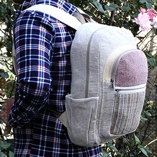 Ruana konopski ruksaci Lagani prirodna konopska pamučna tkanina Casual Daypack višenamjenska ručno radna torba za putovanja, planinarenje, joga, piknik