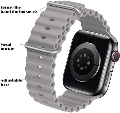 Ocean Band kompatibilan sa Apple Watch Band 49mm 45mm 44mm 42mm 41mm 40mm 38mm, podesivi sportski bend Ženski kaiš sa kopčom za Apple Gleda Ultra iwatch serija 8 7 6 5 4 3 2 1 SE