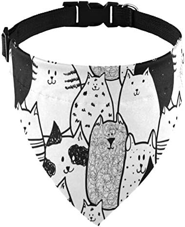 Slatka mačka crtani uzorak dog Bandana ovratnik za pse trokut za pseći šal za pse Podesivi kuglice za pse