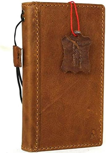 Originalna puna kožna torbica za iPhone 12 mini novčanik za knjige ručno rađena navlaka luksuzne kartice Meki držač traka Vintage Tan Slim ručno ručno bežično punjenje Davis