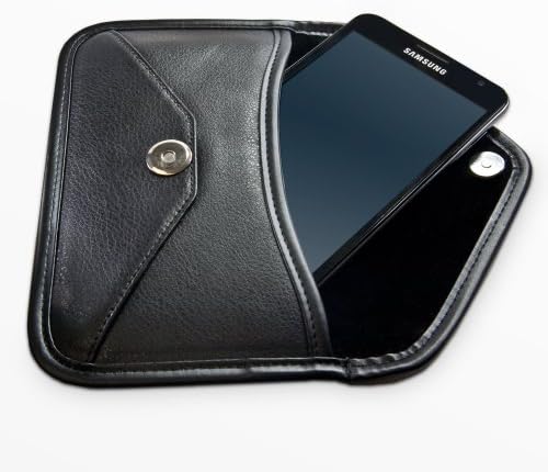 Boxwave Case kompatibilan sa HTC Wildfire E1 - Elite kožnom messenger torbicom, sintetički dizajn poklopca kože za HTC Wildfire E1 - Jet crni