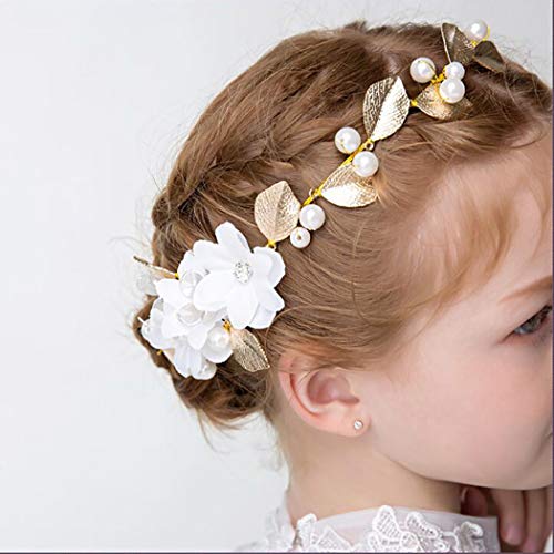 Campsis cvijet Bride vjenčanje Headpiece zlato lijevo Bridal traka za glavu Peral Hair Accessories za žene i djevojčice