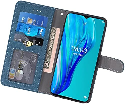 Asuwish kompatibilan sa Ulefone Note 9p 2020 futrolom za novčanik i zaštitnom torbicom od kaljenog stakla držač za kreditnu karticu stalak za držač za mobilne uređaje za narukvicu poklopac telefona za Note9P 4G Žene Muškarci plava