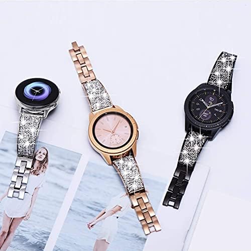 Dealule Bands kompatibilni sa Samsung Galaxy Watch 5/5 Pro / Galaxy Watch 4/4 Classic / Galaxy 3 41mm / Aktivni 2, 20 mm Diamond od nehrđajućeg čelika Metalna narukvica za žene za žene Muškarci