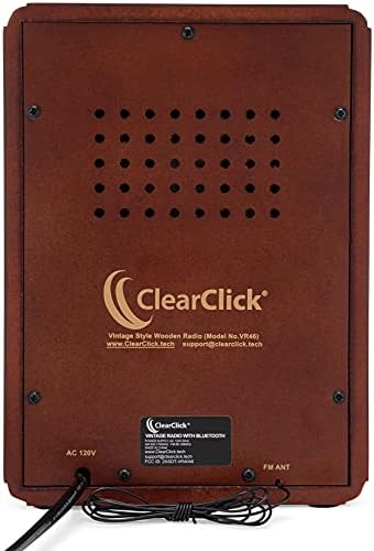 ClearClick klasični Retro stil AM / FM Radio sa Bluetooth-om-ručni drveni Eksterijer