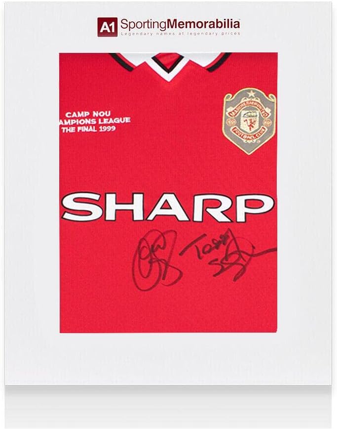 Ole Gunnar Solskjaer & Teddy Sheringham Dual potpisao Manchester United majica - 19 - nogometni dresovi sa autografijom