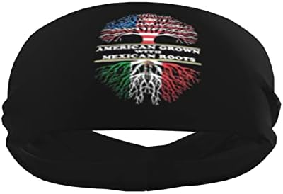 American Grown Mexican Roots Sports Sweatband traka za glavu za muškarce & žene - za tenis, košarka, trčanje, teretana, razrada