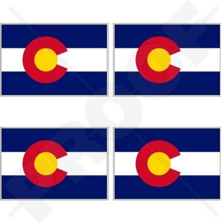 Colorado State Flag USA američki 2 vinilni branik-kaciga za kacigu, naljepnice x4