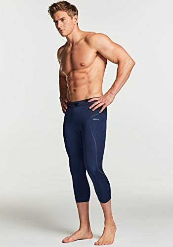 TSLA muške 3/4 kompresijske pantalone, hulahopke za trčanje, Cool Dry Capri atletske helanke, osnovni sloj