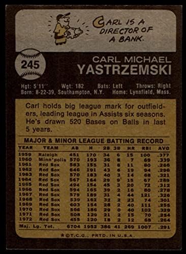1973 TOPPS 245 Carl Yastrzemski boston Red Sox ex Red Sox