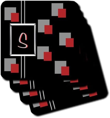 3Droza Moderni geometrijski crni crveni sivi uzorak uzorak uzorak s - meki podmornici, set od 4