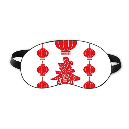 Tradicionalni crveni kineski uzorak sa spavanjem za spavanje Štit za oči Soft Night Poklopac za sjenilo