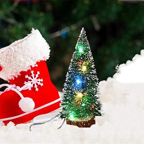 WSM0B0 Božićni ukrasi Desktop ukras sa LED svjetlima Mini božićna drvca