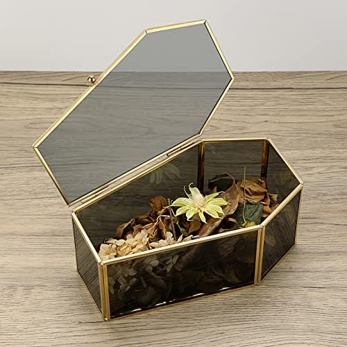 Kutija za prikaz lijesnog crnog stakla, kutija za ukrašavanje gotičkog doma, mini staklena kutija za kućište,