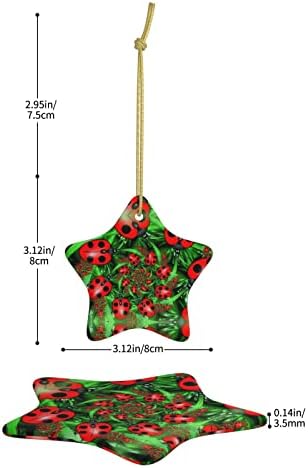 Red Ladybug 2022 Božićni keramički privjesak za ukrašavanje božićnog drvca
