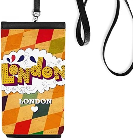 Love London Britanija UK rešetke Telefon novčanik torbica Viseća mobilna torbica Crni džep