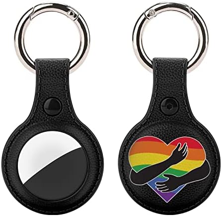 Gay Love Rainbow LGBT Heart zaštitni slučaj za Airtags sa privjeskom za ključeve Airtags Tracker Cover Holder