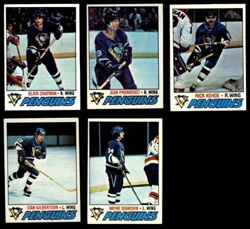 1977-78 TOPPS Pittsburgh Penguins Team Set 6.5 - EX / MT + - Hokejske kartice u obliku ploča