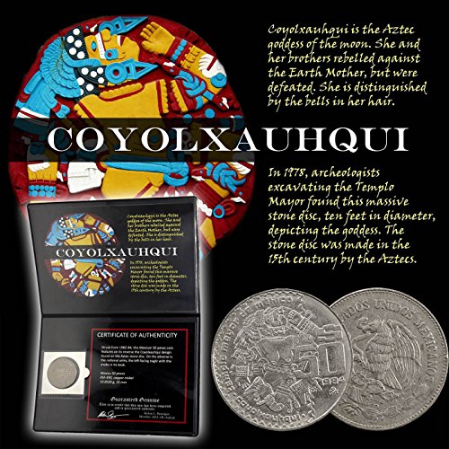 Coyolxauhqui: Kovanica Boginja Aztec Mesec u mapi sa certifikatom o autentičnosti - 1982 Meksiko 50 pesos