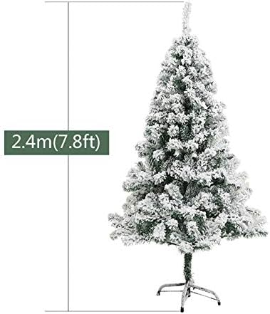ZPEE 7.8FT Xmas Dekoracija snijega PVC božićno drvce, umjetno sa metalnim štandom jednostavno sastavljanje golog stabla vatrogasne borove drvo-g 2.4m