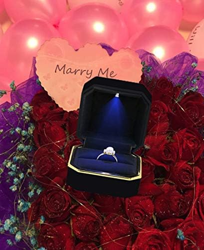 GBYAN prstenasta kutija sa LED svjetlom za nakit poklon kutija za prijedlog,zaruke, vjenčanje