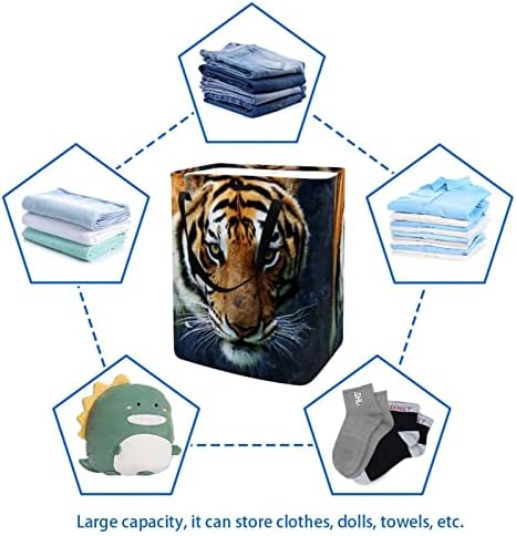 Sklopiva korpa za veš sa životinjskim Tigrastim printom, 60L vodootporne korpe za veš kante za veš igračke