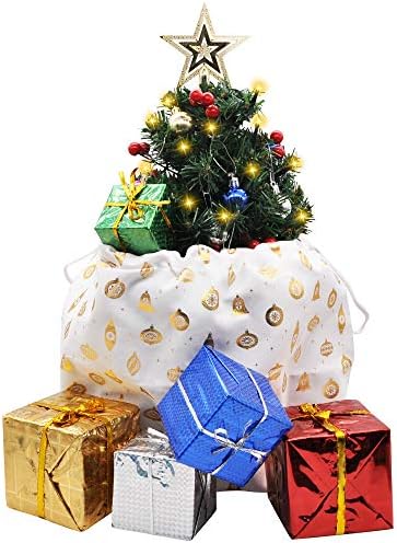 24 Prelit stolovi za božićne stablo sa ukrasnim kompletom i ukrasom poklon kutija, mini umjetno božićno drvce za ukrase tablice