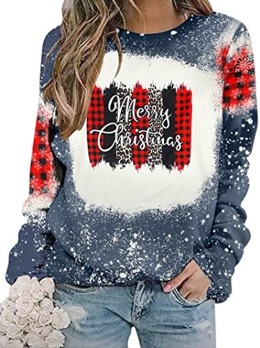 Božićne dukseve za žene vesele i svijetle duksere smiješan ružni božićni džemper ležeran odmor