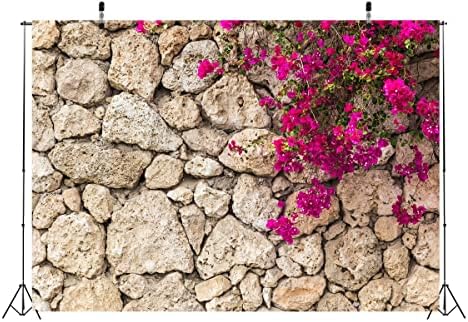 BELECO 10x8ft tkanina kameni zidni zid pozadina Vintage kameni zid od cigle sa Spring Flowers Phtografija