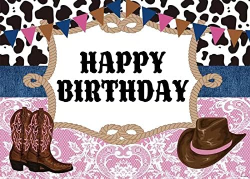 Zapadni Cowboy Backdrop 5x3ft poliester krava rođendan farmi šešir cipele fotografija pozadina Hretan Rođendan