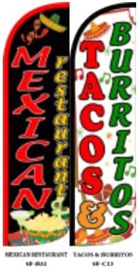 Meksički restoran Tacos Burritos Kink zastava bez vjetra - paket od 2