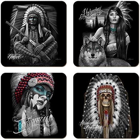David Gonzales Art Set od 4 podmetača - Indive American