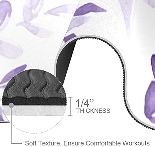 Siebzeh akvarel Violet Flowers Premium Thick Yoga Mat Eco Friendly Rubber Health & amp; fitnes Non Slip Mat za sve vrste vježbe joge i pilatesa
